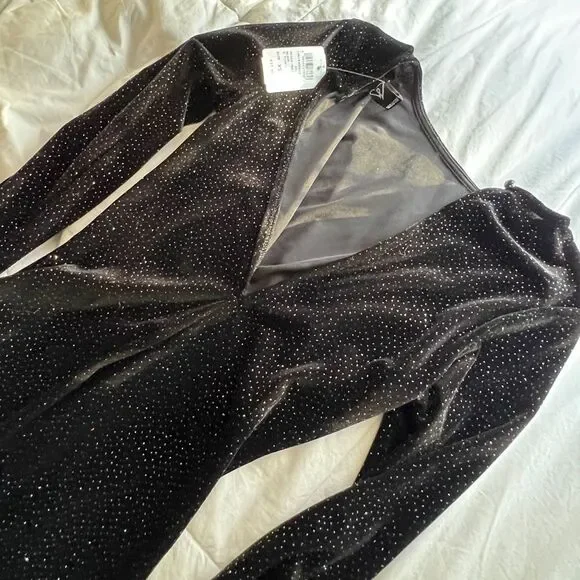 Windsor Sparkly Long Sleeve Boat Neck Mini Dress Size XS - Picture 6 of 16